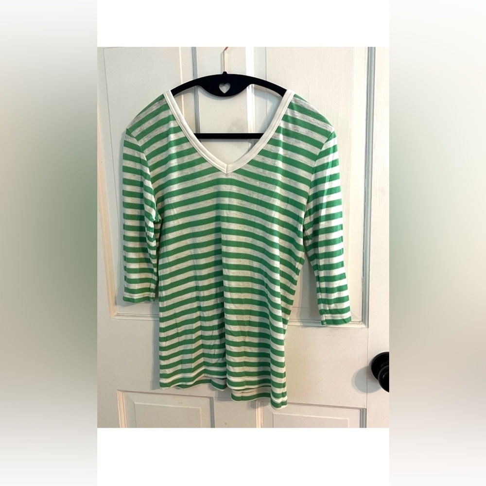Vintage 70s Sears Top Retro Boho Mod Striped Blouse Size S